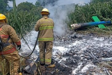 Se desploma helicóptero en maizal del municipio La Higuera, en Tuxpan