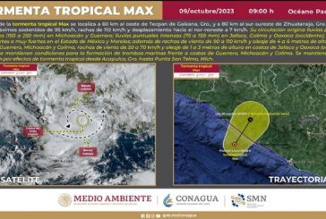 Tormenta Tropical Max acecha las costas de Guerrero y Michoacán: sigue su trayectoria