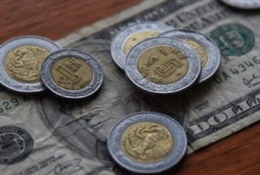 Peso cotiza en niveles de 19.34 por dólar